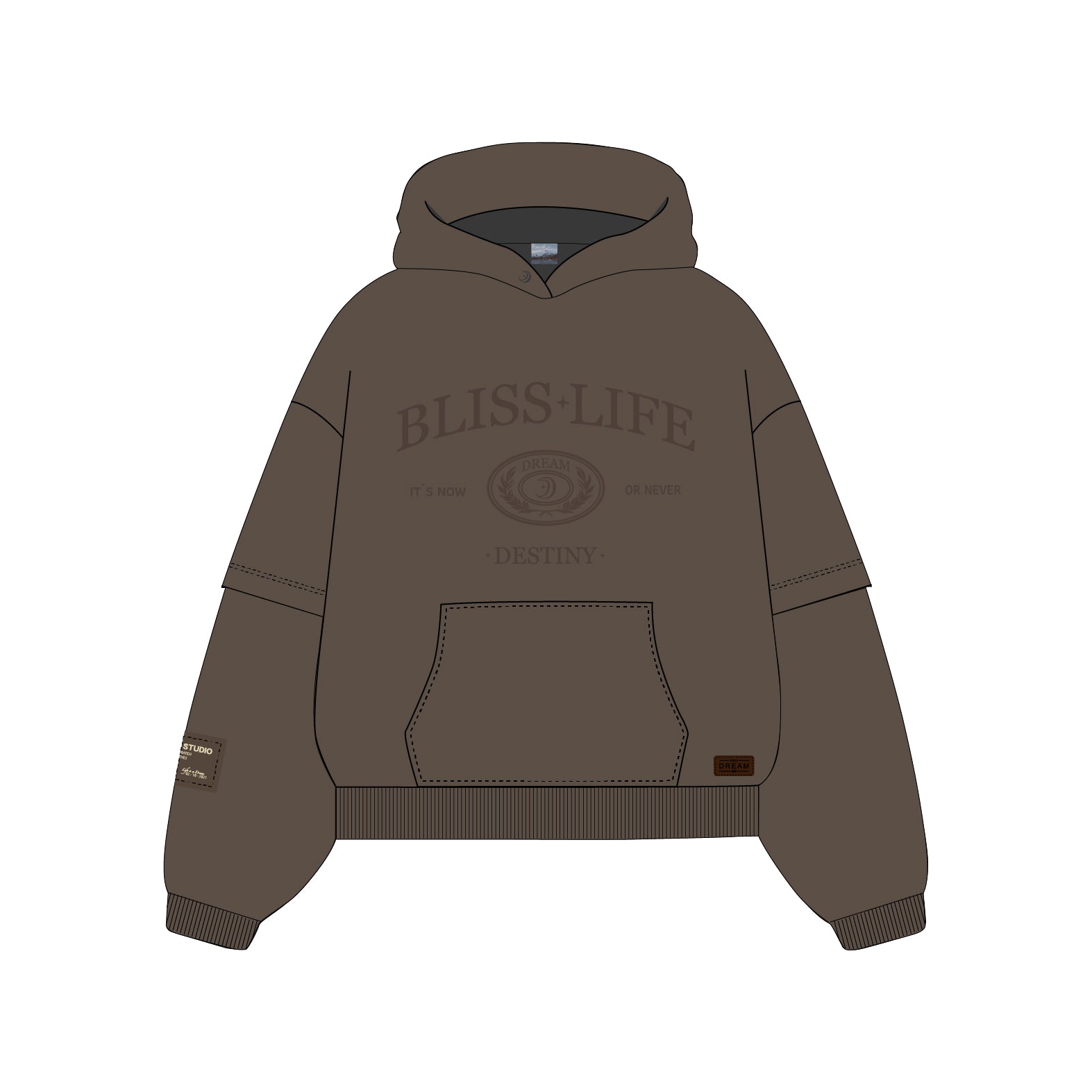 BLISS | Brown Oversized Hoodie