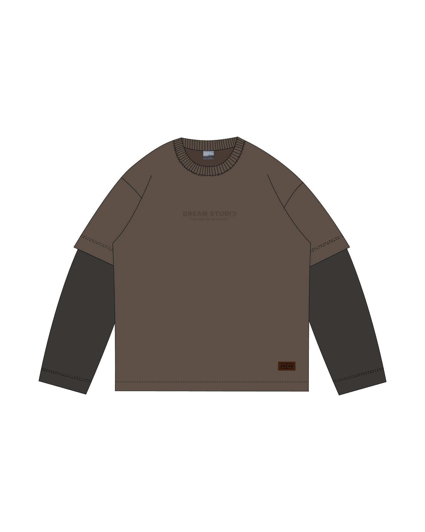 MUST | Brown & black long sleeve shirt