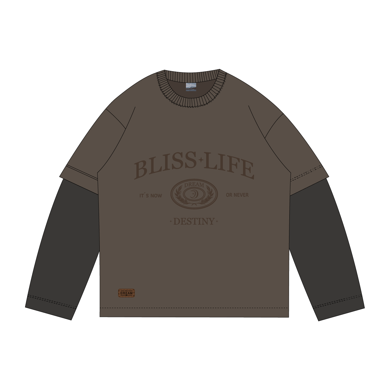 IML | Brown & black long sleeve shirt