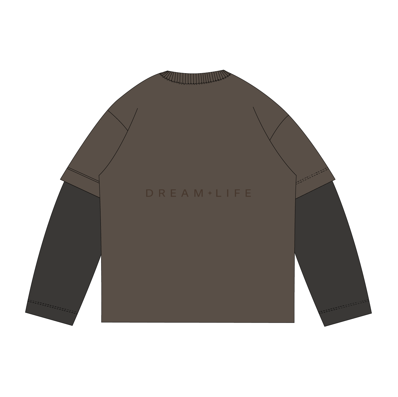 IML | Brown & black long sleeve shirt