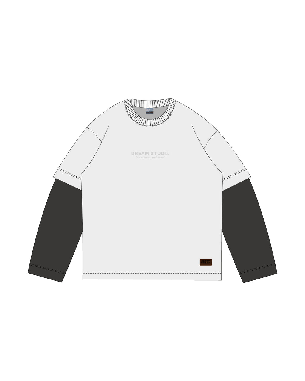 MUST | Sand & black long sleeve shirt
