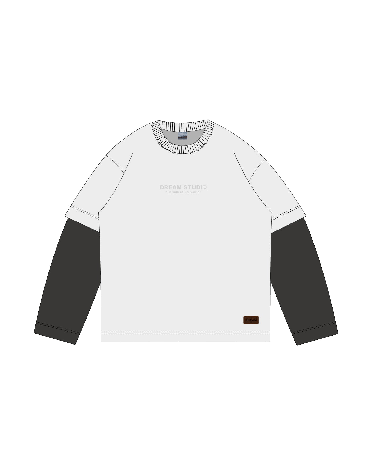 MUST | Sand & black long sleeve shirt