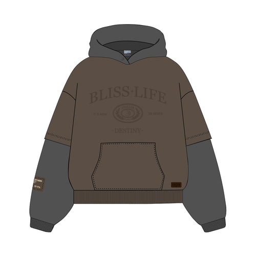 BLISS | Brown & Grey Hoodie