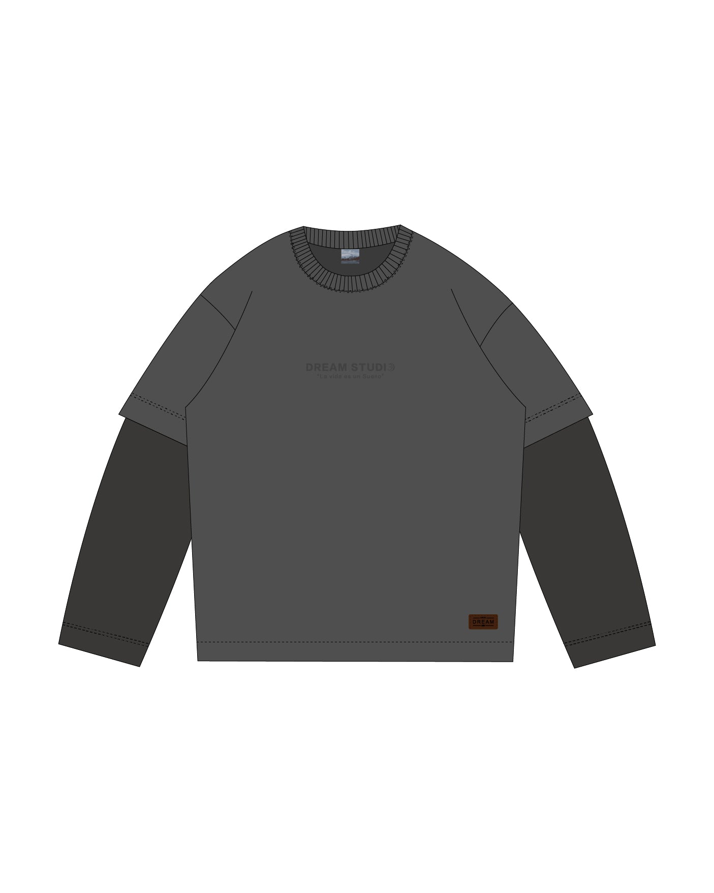 MUST | Gray & black long sleeve shirt