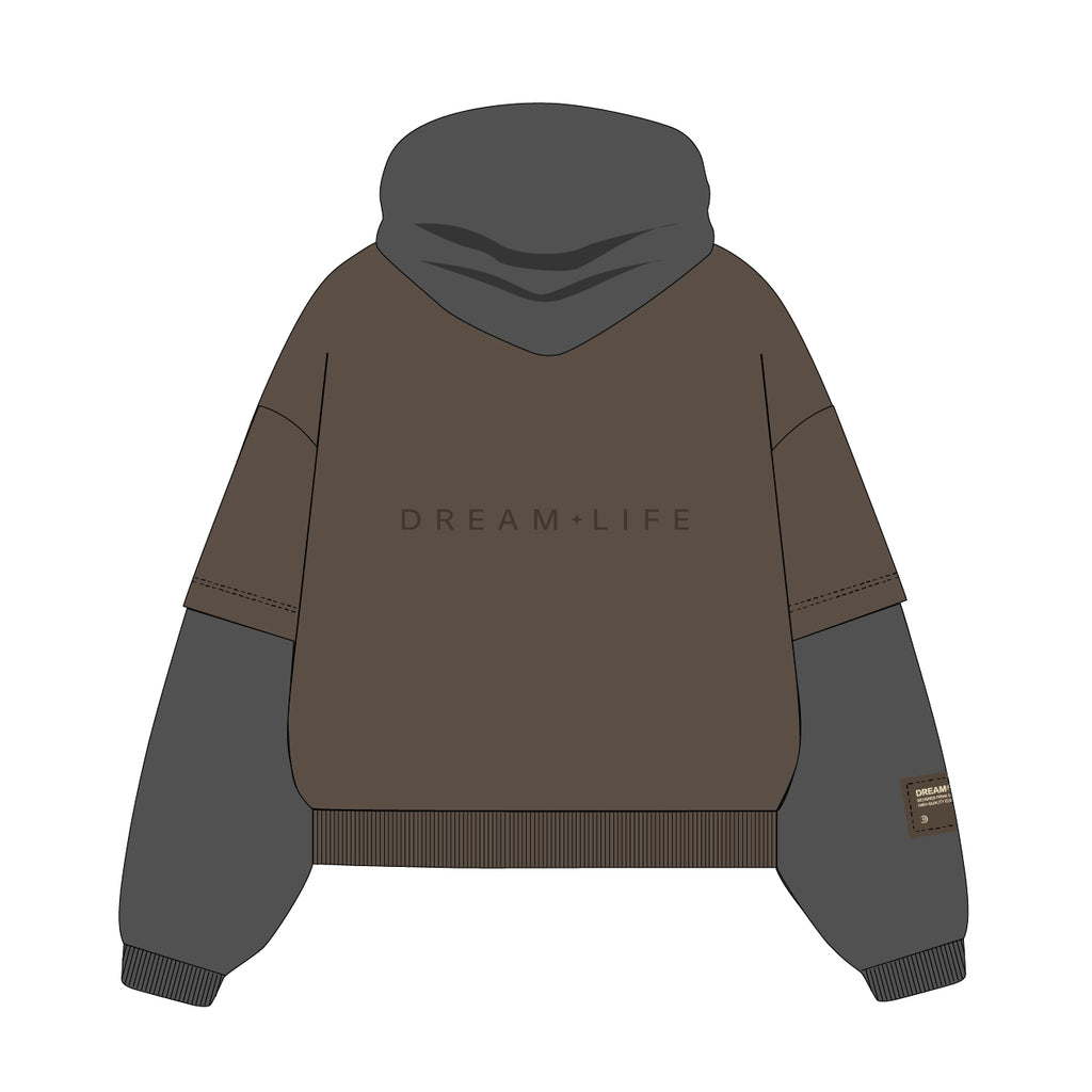 BLISS | Brown & Grey Hoodie