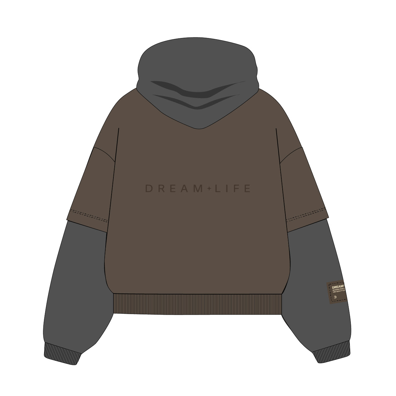 BLISS | Brown & Grey Hoodie