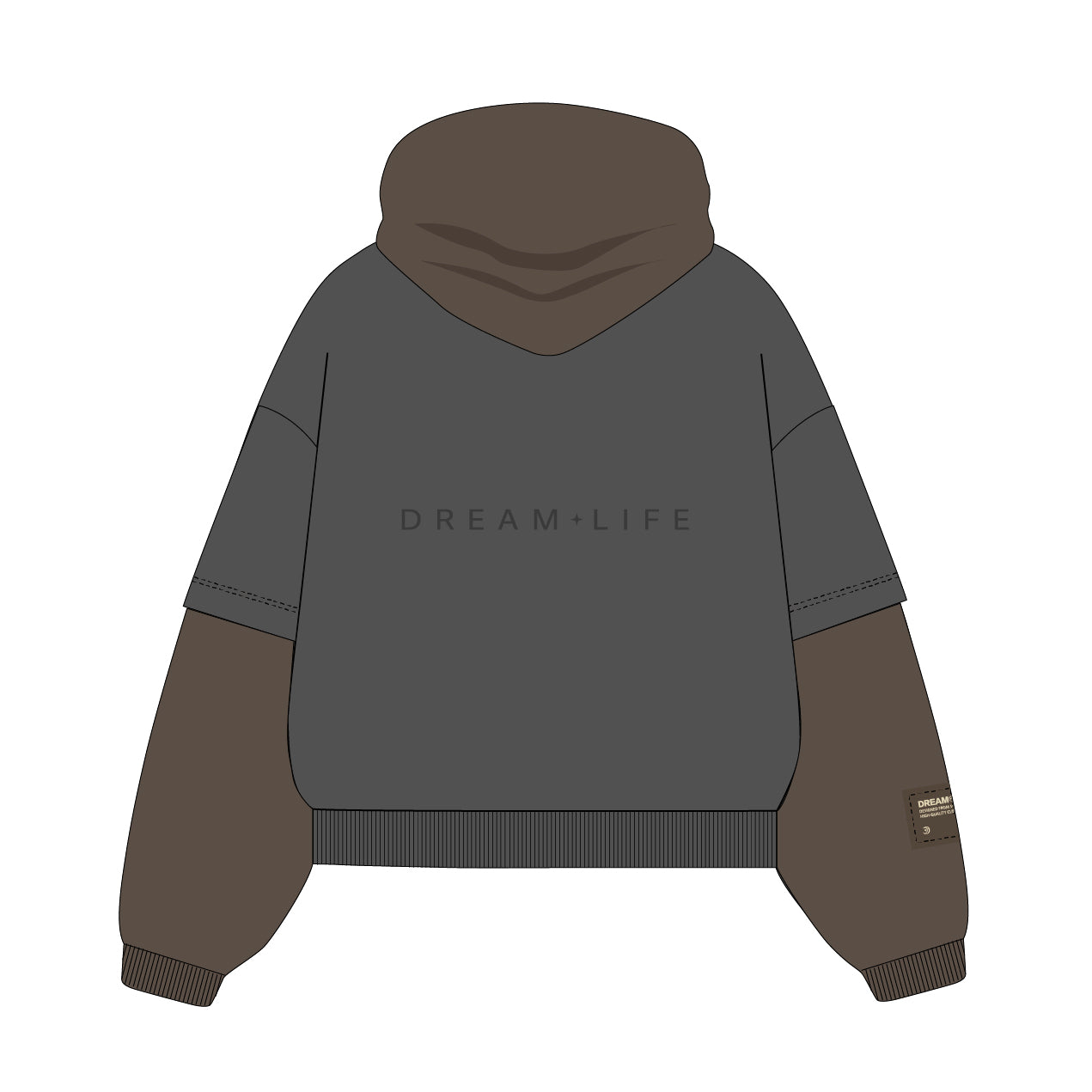 BLISS | Grey & Brown Hoodie