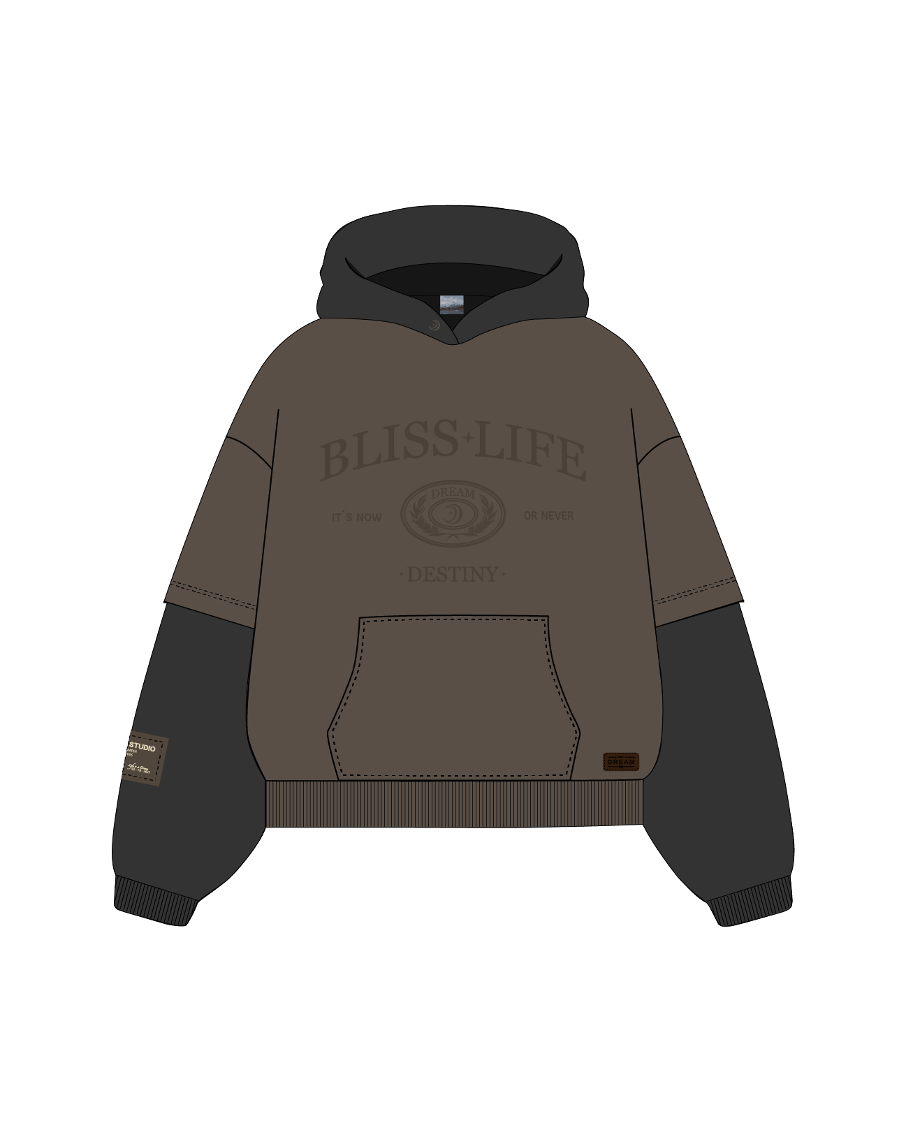 PREVENTA - BLISS | Brown & grey hoodie (Copia)
