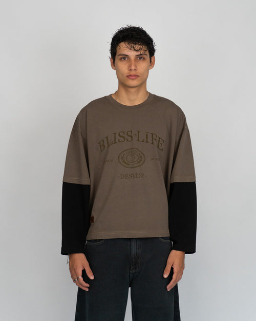 IML | Brown & black long sleeve shirt