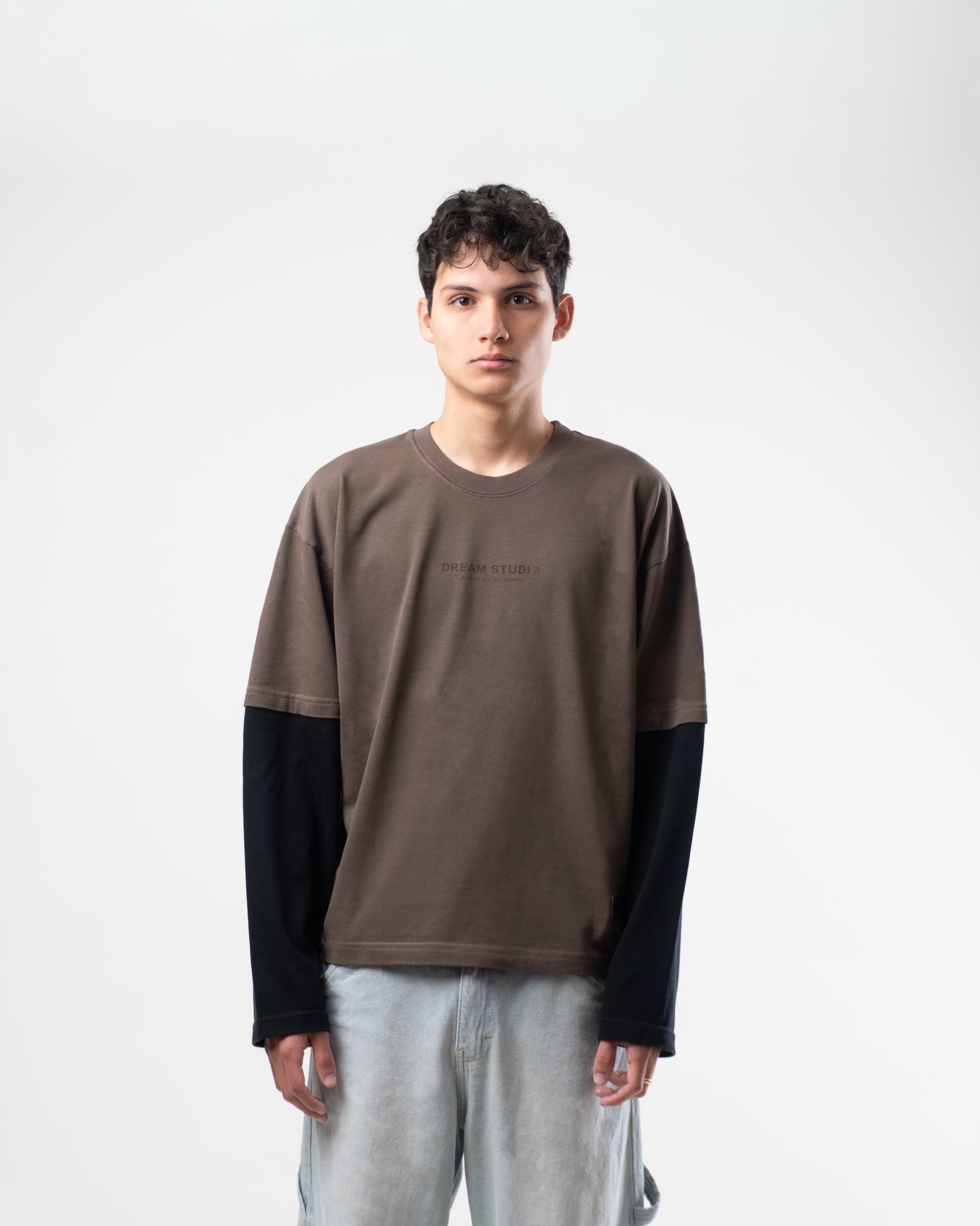 MUST | Brown & black long sleeve shirt