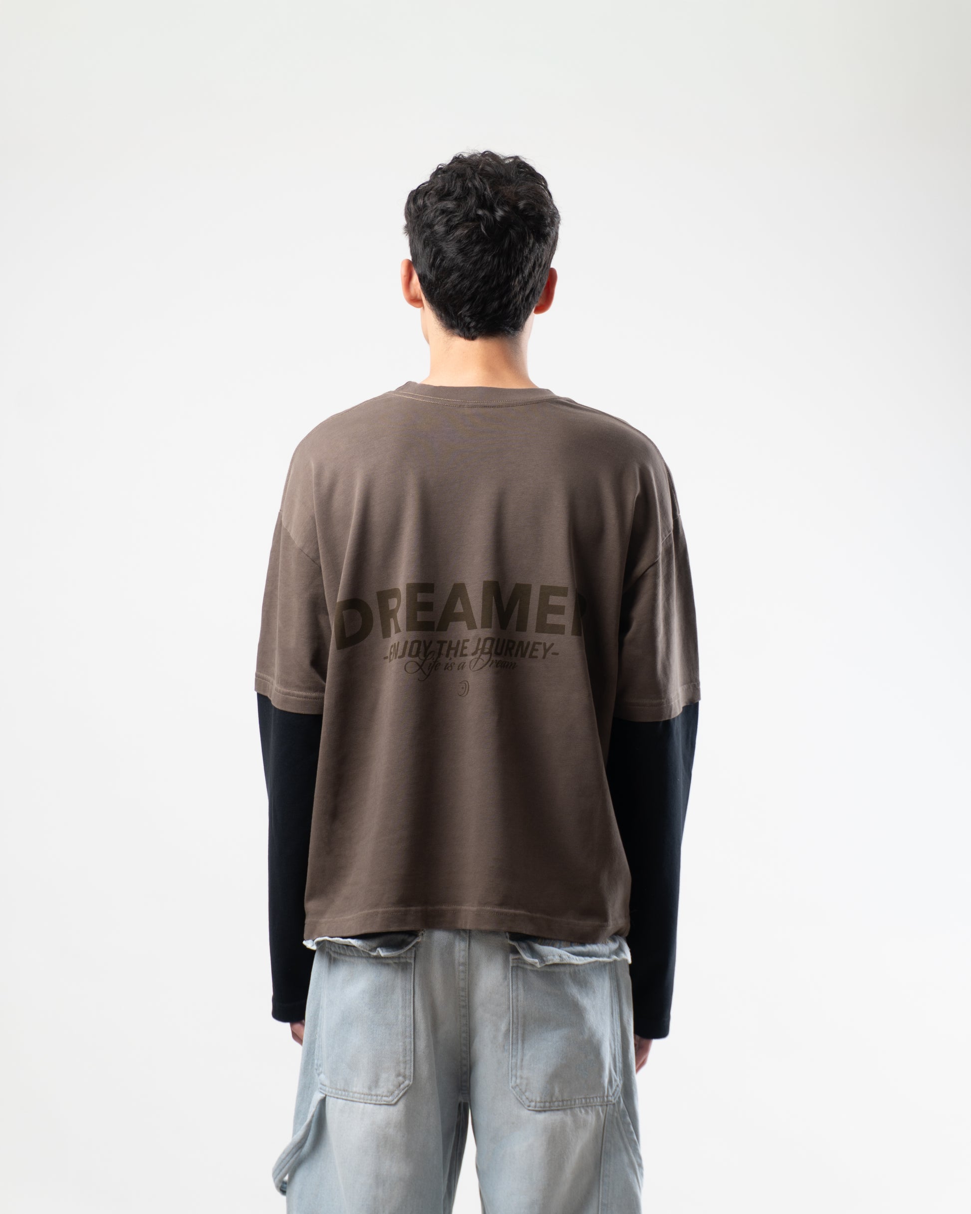 MUST | Brown & black long sleeve shirt