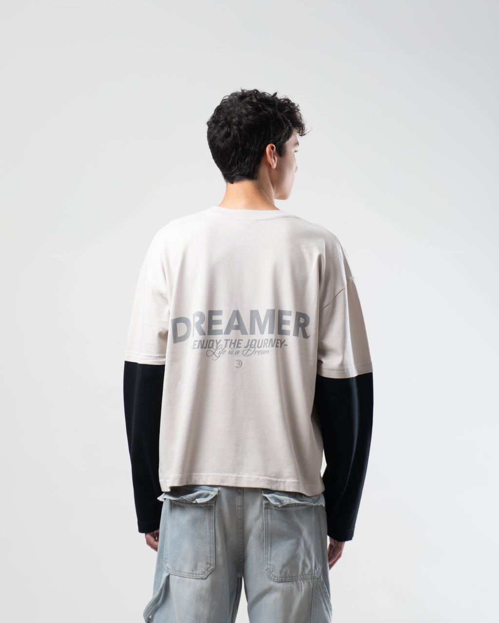 MUST | Sand & black long sleeve shirt