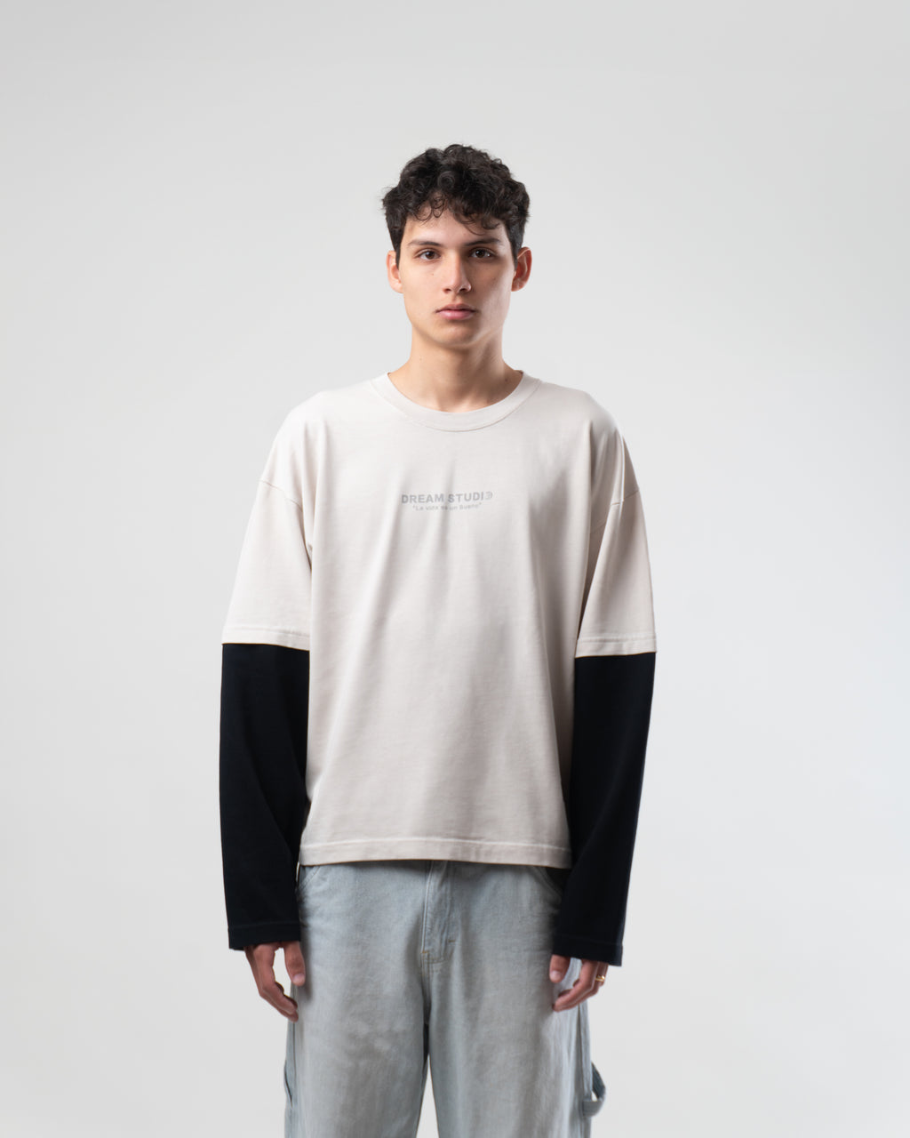 MUST | Sand & black long sleeve shirt