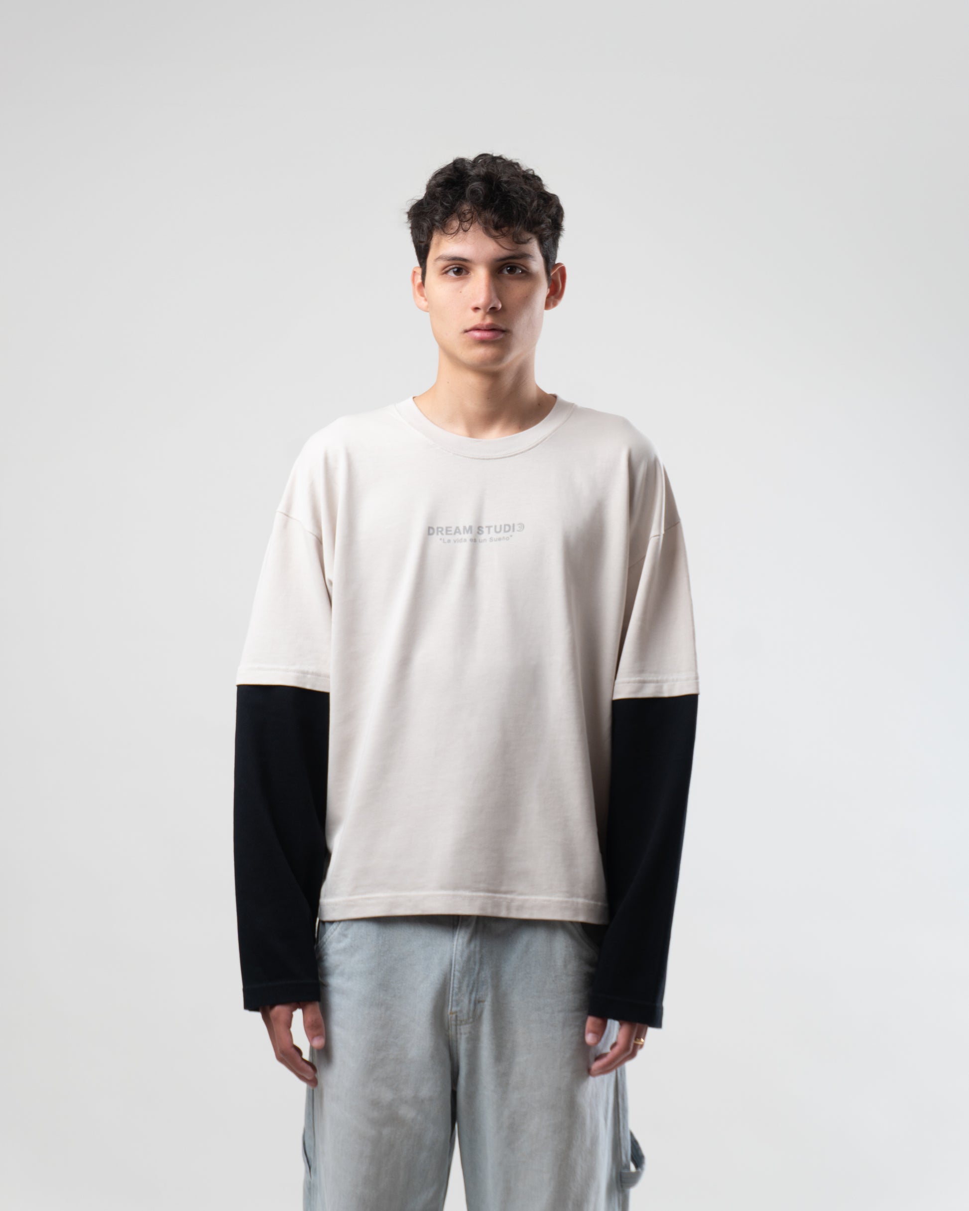 MUST | Sand & black long sleeve shirt