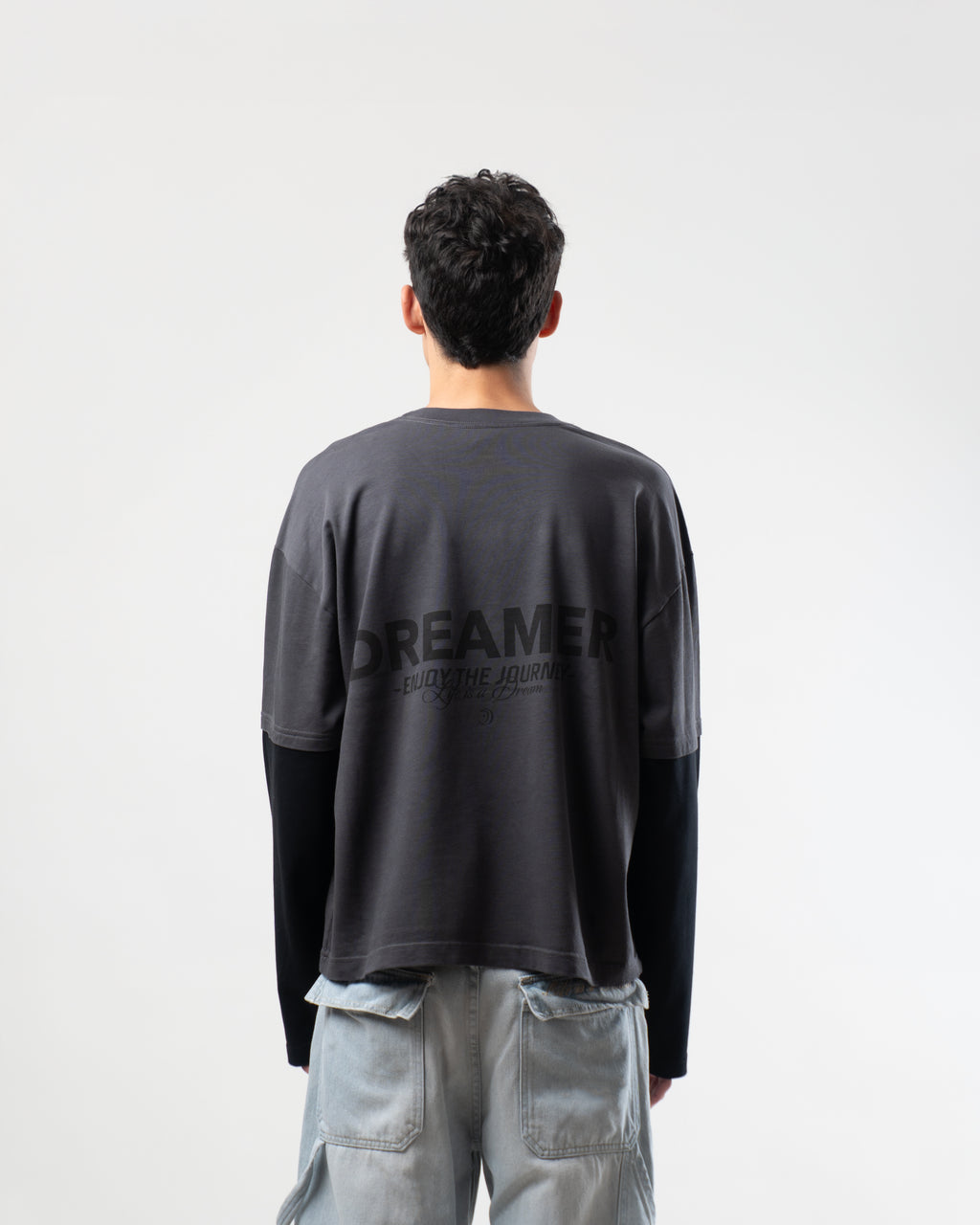 MUST | Gray & black long sleeve shirt