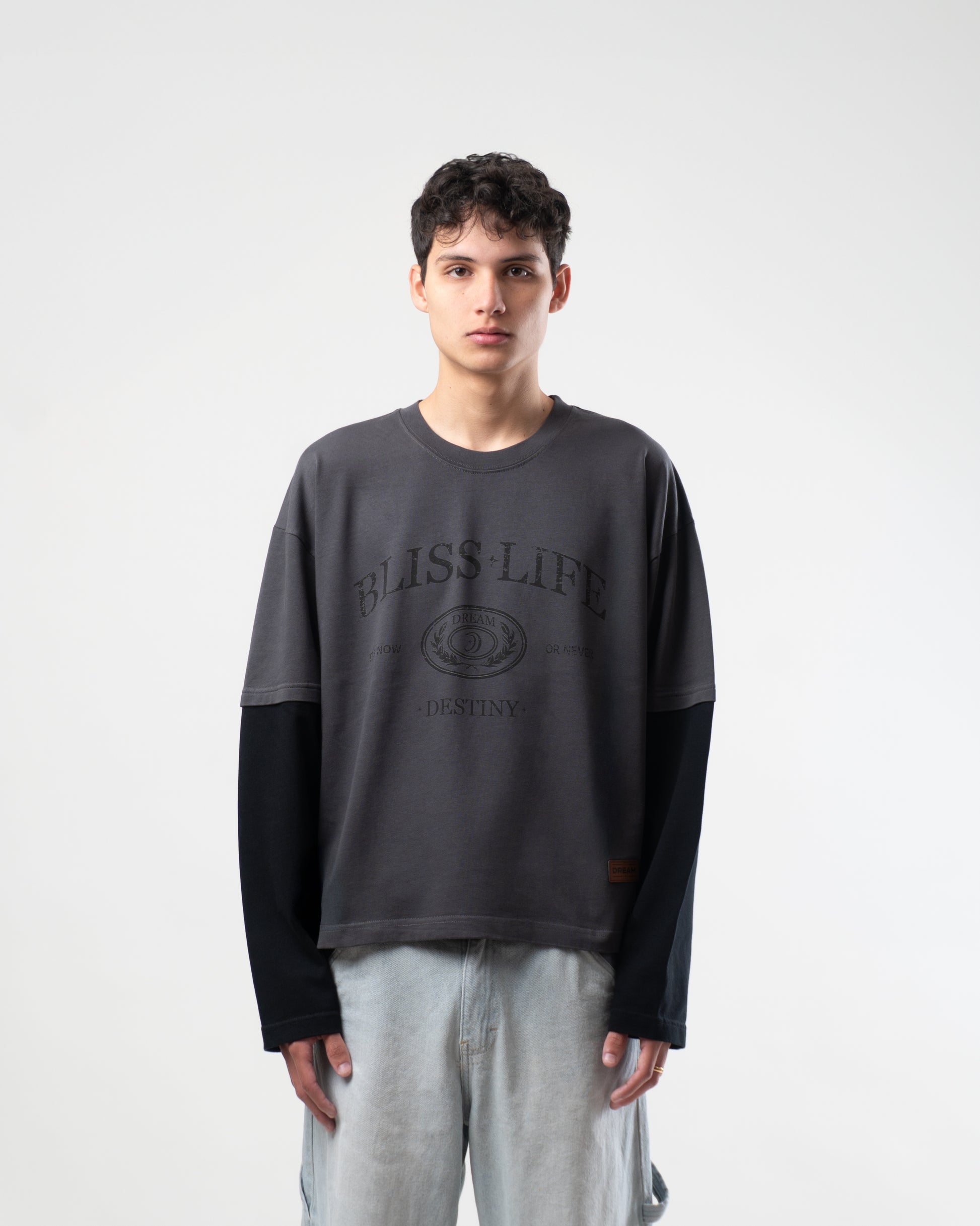 IML | Gray & black long sleeve shirt
