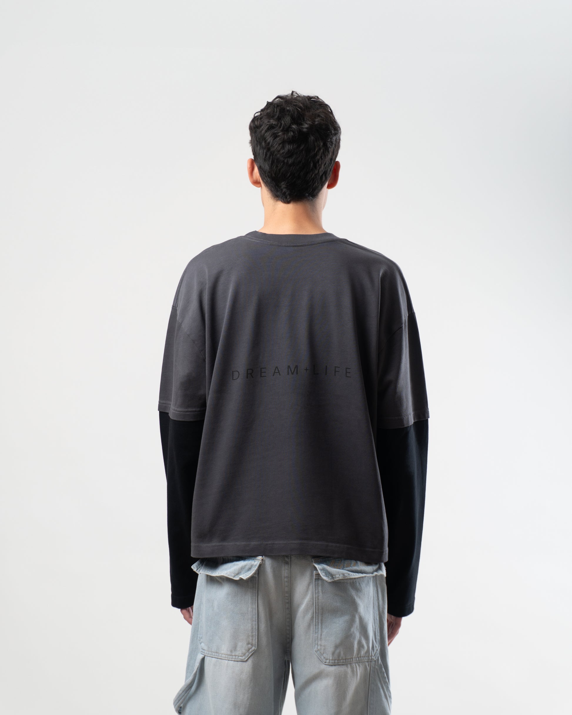 IML | Gray & black long sleeve shirt